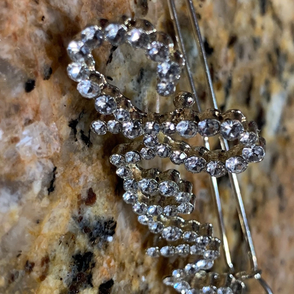Absolutely stunning Chanel hair clip with Crystals in writing Chanel ,must have!